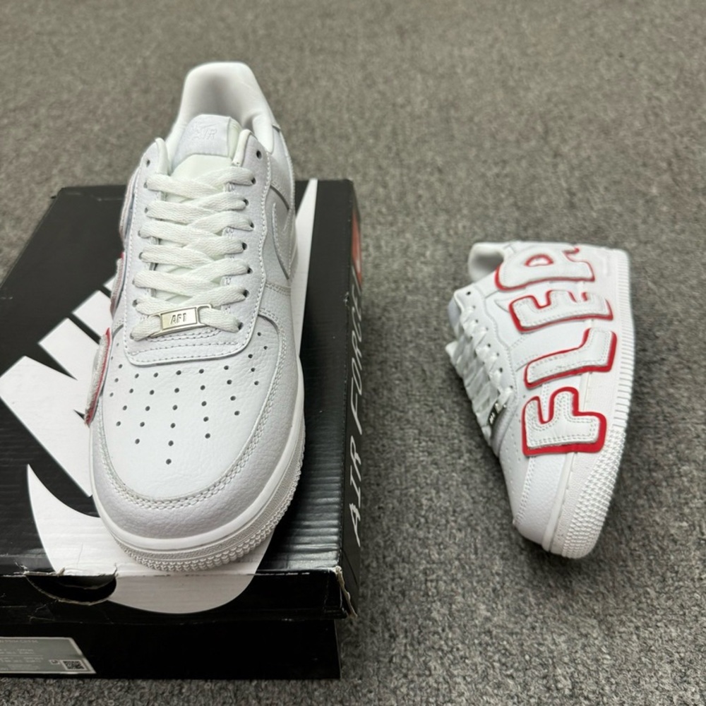 Nike Air Force 1 White with Red Lettering